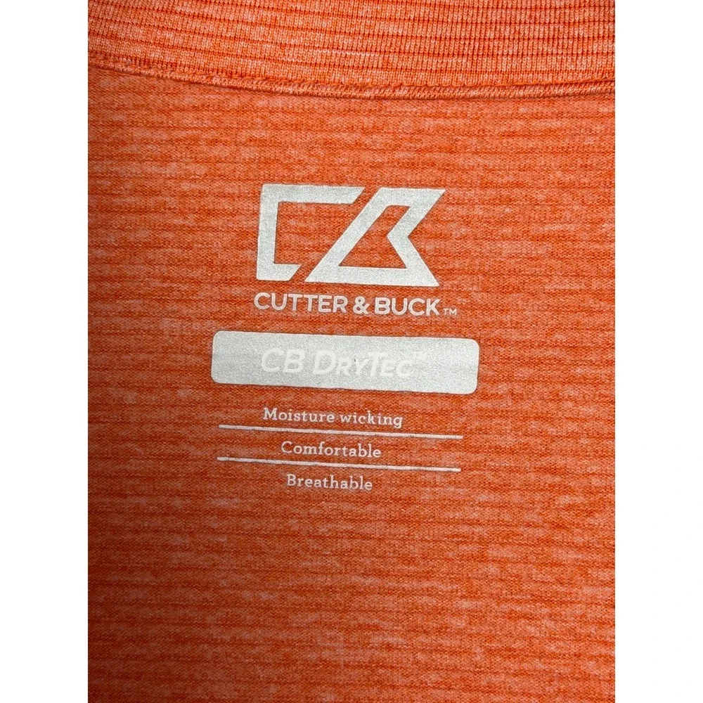 Cutter & Buck CB DryTec Pullover 1/4 Zip Moisture Wicking Orange XL Mens